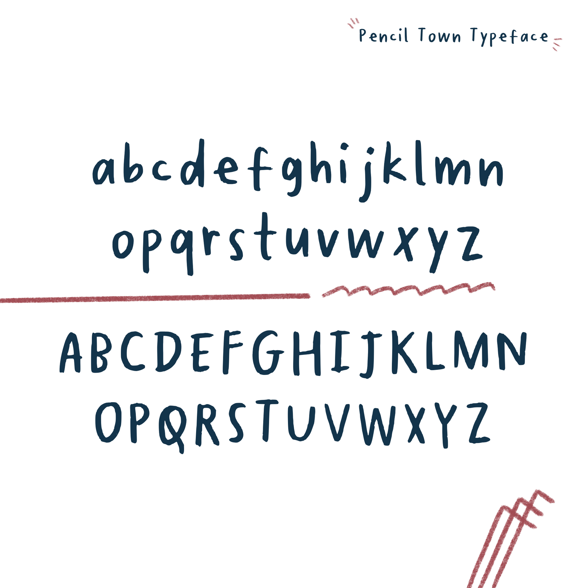 Pencil town Hand-made Font - Suhasini Penna